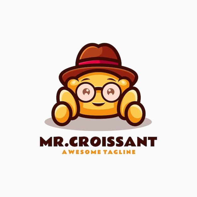 Illustration Vectorielle Du Logo Mrcroissant Mascotte Style Dessin Animé