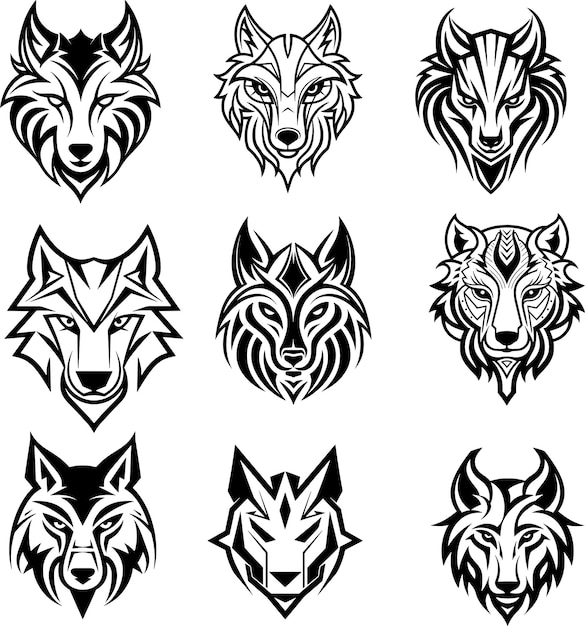 illustration vectorielle du logo de la silhouette du loup