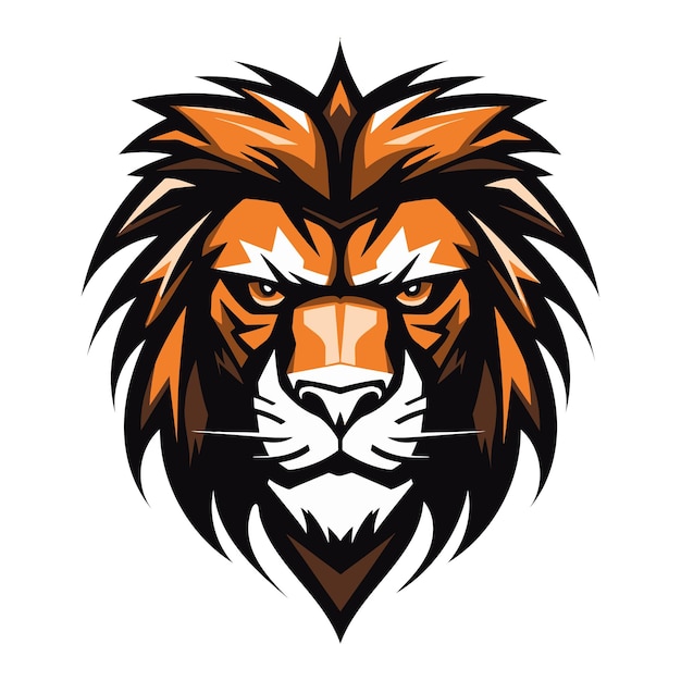 Illustration vectorielle du logo avec une silhouette noire d'un lion dans un style minimaliste idéal pour une marque élégante et puissante