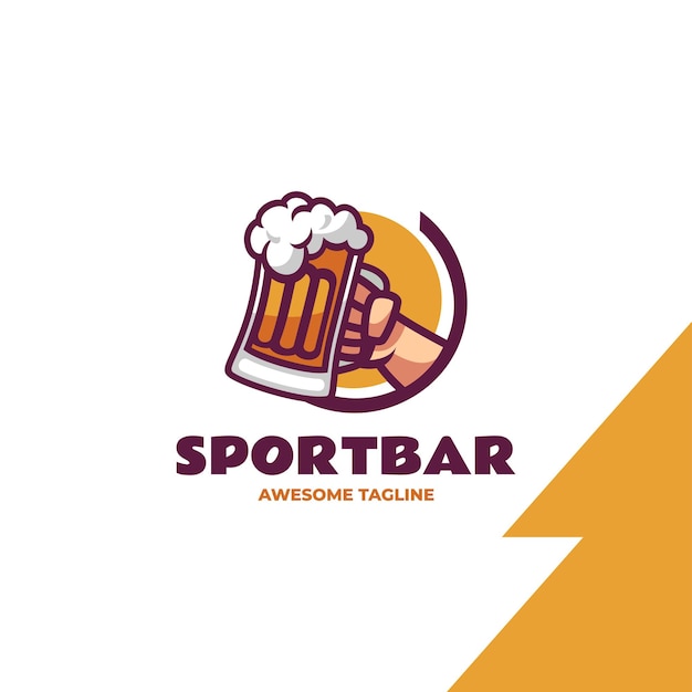 Vecteur illustration vectorielle du logo sport bar style de mascotte simple