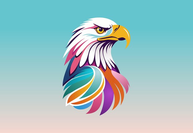 Illustration vectorielle du logo de la tête de l'aigle Mascotte de la tête d'un aigle
