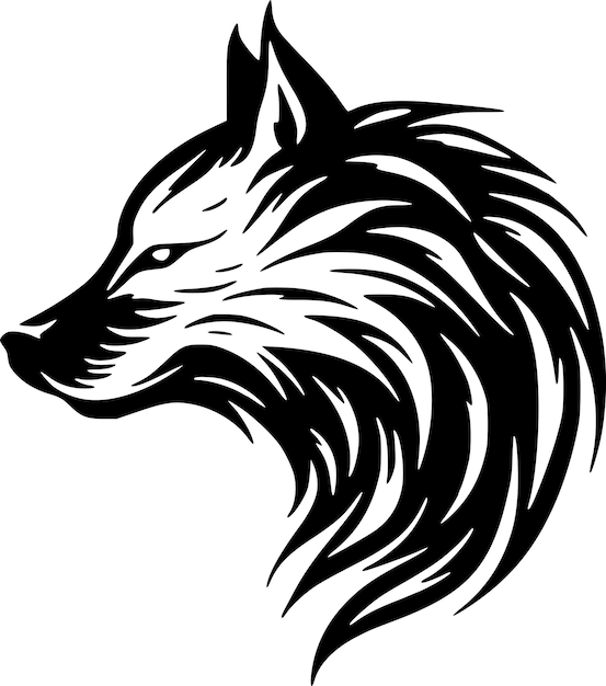 L'illustration Vectorielle Du Loup Noir Et Blanc