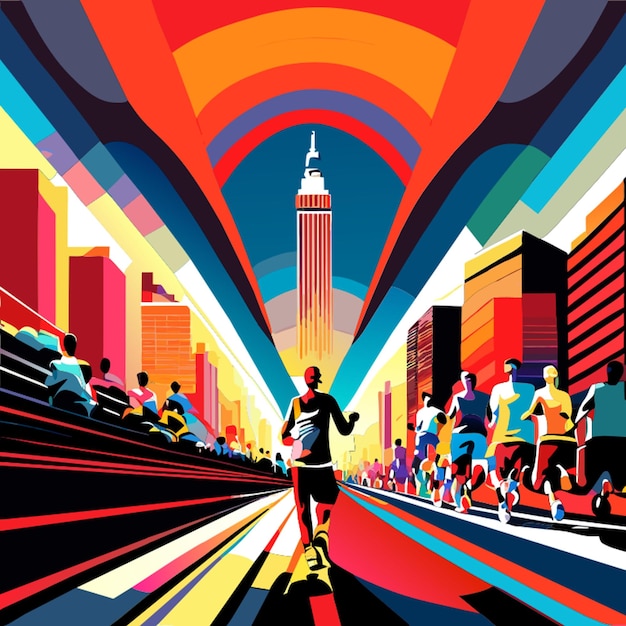 Vecteur illustration vectorielle du marathon