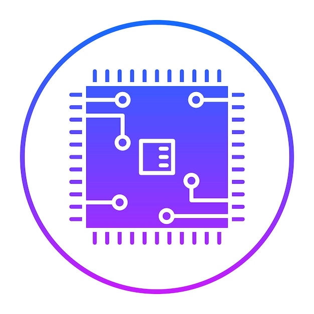 Vecteur illustration vectorielle du microprocesseur