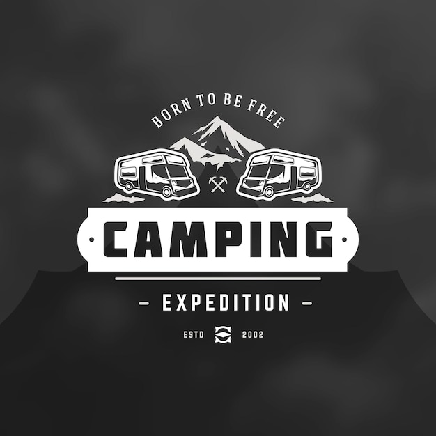 Vecteur illustration vectorielle du modèle de conception du logo du camping