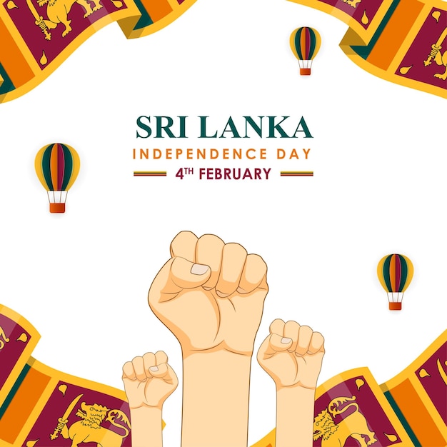 Illustration vectorielle du modèle de flux de médias sociaux du jour de l'indépendance du Sri Lanka