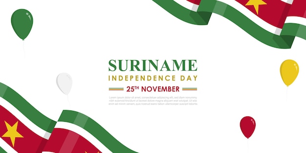 Illustration vectorielle du modèle de flux de médias sociaux du Jour de l'Indépendance du Suriname