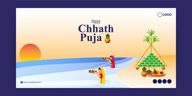 Illustration Vectorielle Du Modèle De Flux De Médias Sociaux Happy Chhath Puja