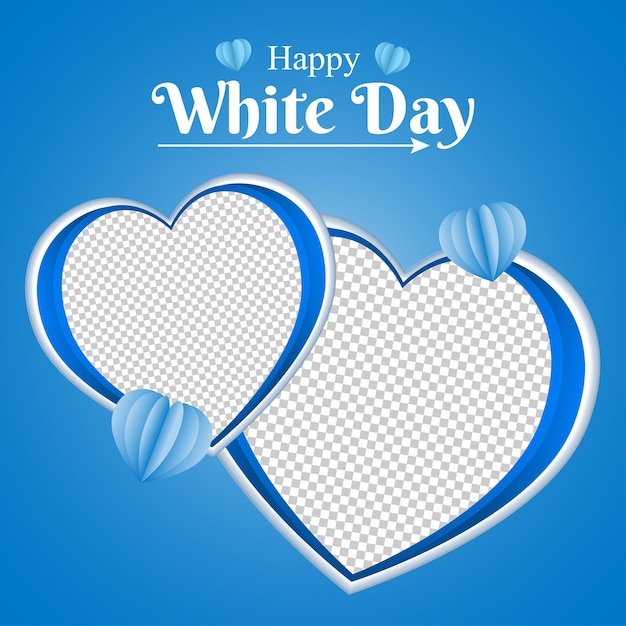 Illustration vectorielle du modèle de flux de médias sociaux Happy White Day