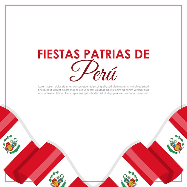 Vecteur illustration vectorielle du modèle de maquette de flux d'histoire de médias sociaux happy peruvian national holidays