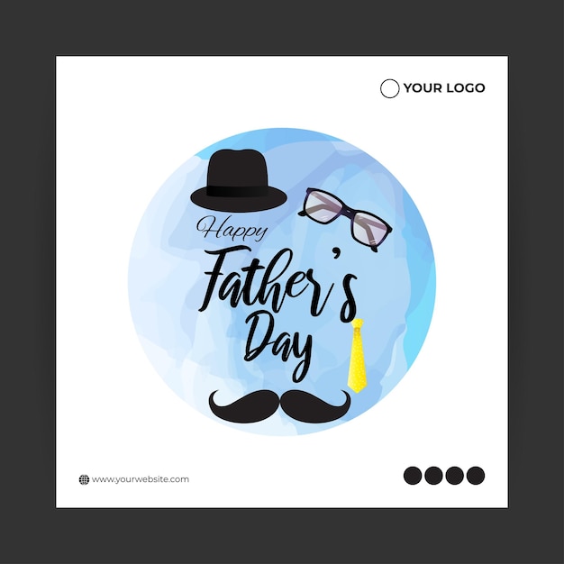 Illustration vectorielle du modèle de maquette d'histoire de flux de médias sociaux Happy Father's Day 18 juin