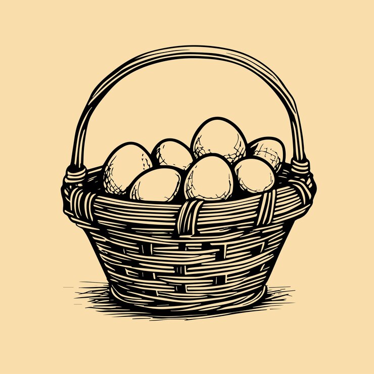 Vecteur illustration vectorielle du nid d'oiseau avec des œufs
