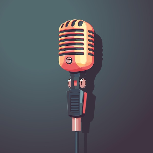 Illustration vectorielle du panneau de microphone rétro vintage