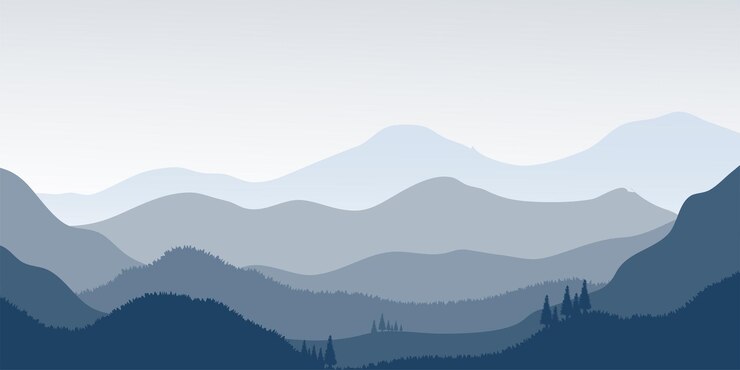 Vecteur illustration vectorielle du panorama de la montagne paysage serein