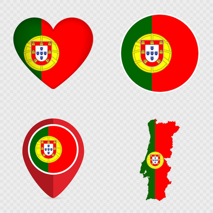 Vecteur illustration vectorielle du paquet d'icônes du drapeau du portugal
