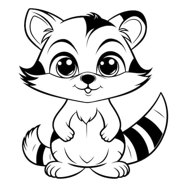 Vecteur l'illustration vectorielle du personnage de la mascotte de dessin animé cute raccoon