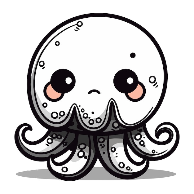 Vecteur l'illustration vectorielle du personnage de la mascotte de dessin animé octopus