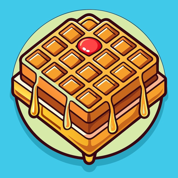 Illustration vectorielle du petit déjeuner aux gaufres