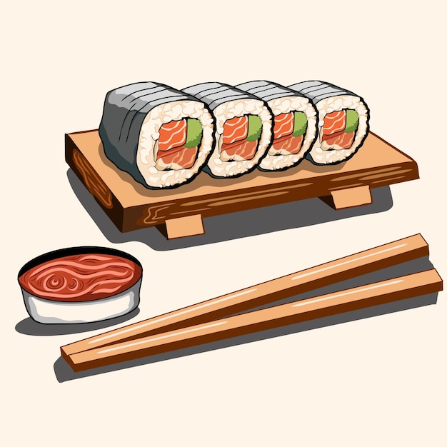 Illustration Vectorielle Du Rouleau De Sushi