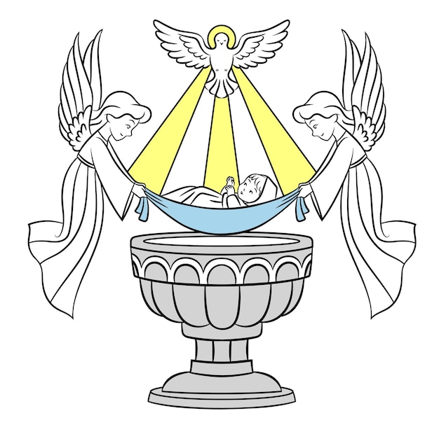 Vecteur illustration vectorielle du saint sacrement du baptême