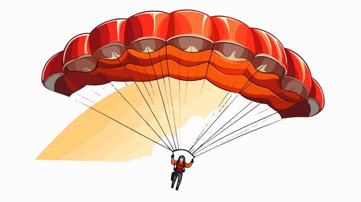 Vecteur illustration vectorielle du sauteur en parachute de dessin animé