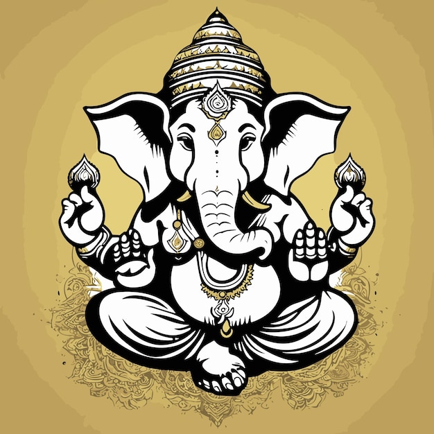 illustration vectorielle du seigneur Ganpati pour le festival de Ganesh Chaturthi en Inde