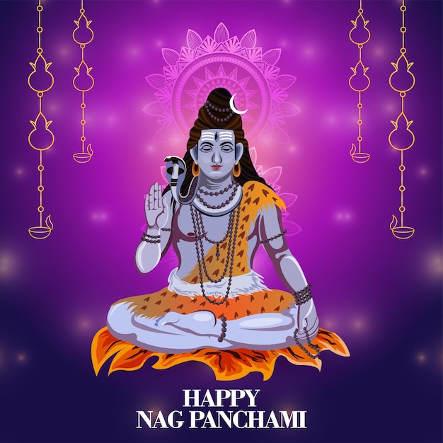 Illustration Vectorielle Du Seigneur Shiva Pour Joyeux Naag Panchami