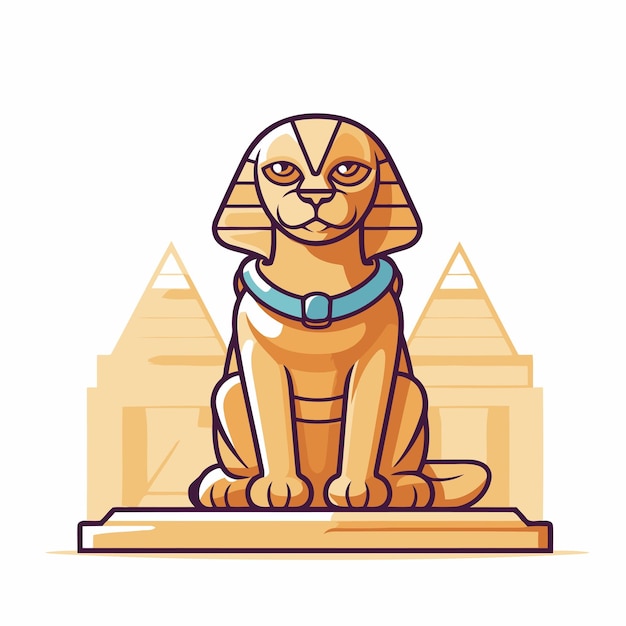 Vecteur illustration vectorielle du sphinx égyptien dans un style plat isolé sur fond blanc