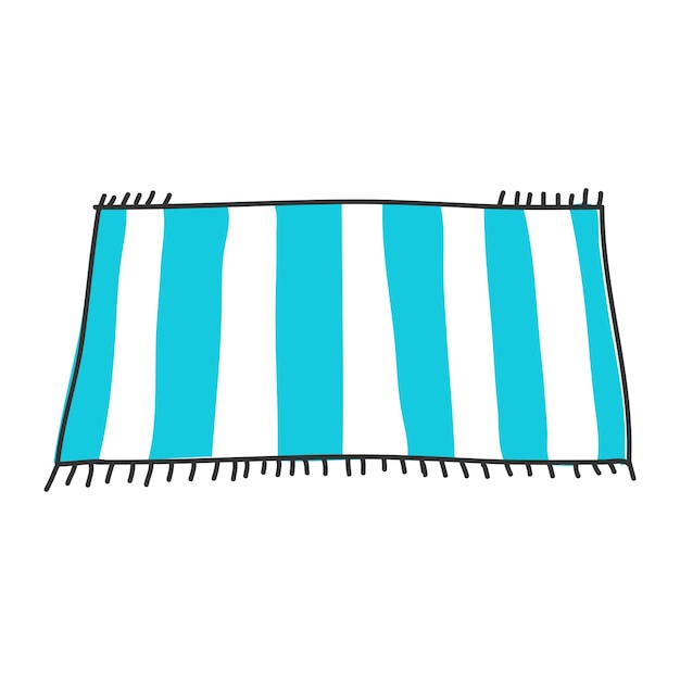 Illustration Vectorielle Du Tapis De Plage Rayé