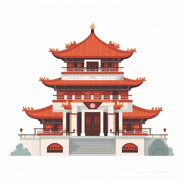 illustration vectorielle du temple religion culture architecture tourisme ancien Inde voyage buil