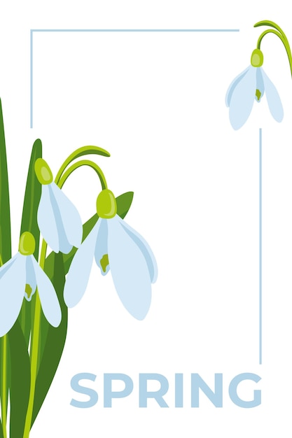 illustration vectorielle du thème de Pâques bouquet de fleurs de printemps gouttelettes de neige fleurs blanches bourgeons et feuilles modèle de fête de printemps sur fond blanc