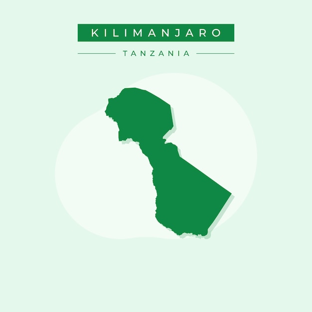 Vecteur illustration vectorielle du vecteur de la carte du kilimandjaro en tanzanie