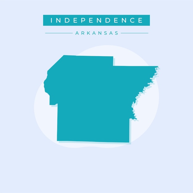 Illustration Vectorielle Du Vecteur De La Carte De L'indépendance De L'arkansas