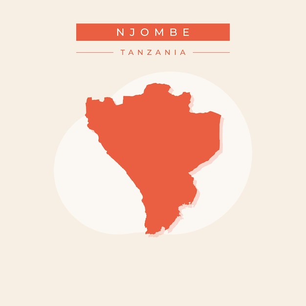 Illustration Vectorielle Du Vecteur De La Carte De Njombe En Tanzanie