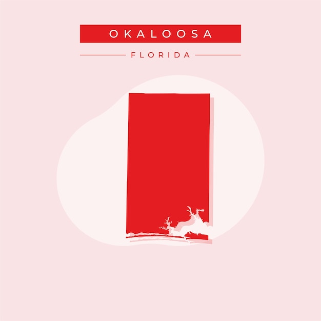 Illustration vectorielle du vecteur de la carte d'Okaloosa en Floride