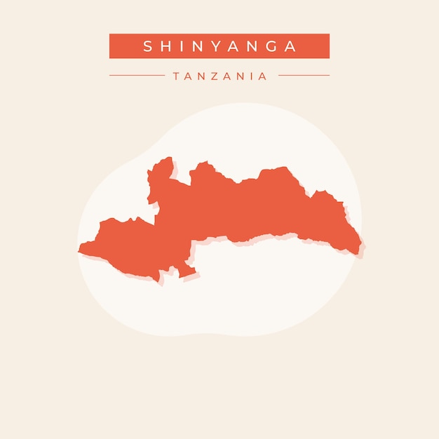 Illustration Vectorielle Du Vecteur De La Carte De Shinyanga En Tanzanie