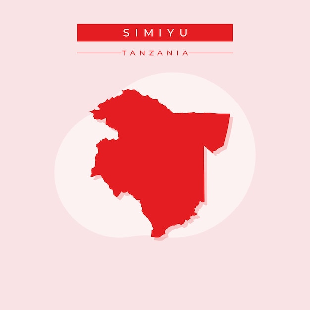 Illustration Vectorielle Du Vecteur De La Carte De Simiyu En Tanzanie