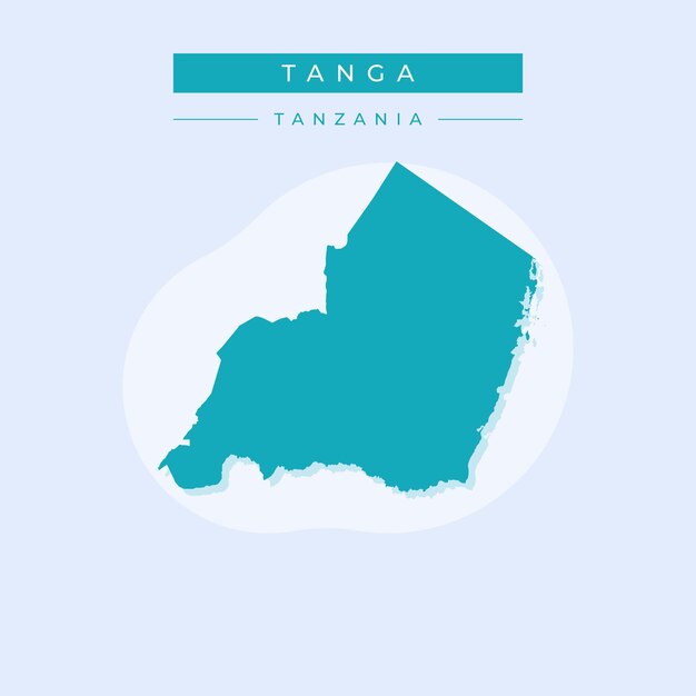 Vecteur illustration vectorielle du vecteur de la carte de tanga en tanzanie