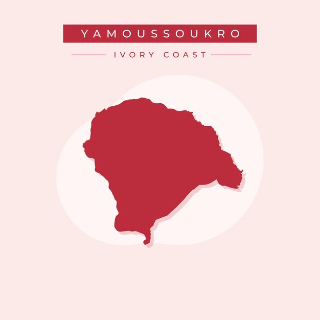 Illustration vectorielle du vecteur de la carte de Yamoussoukro Côte d'Ivoire