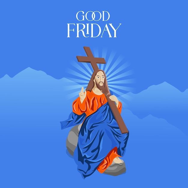 Illustration vectorielle du vendredi saint de la crucifixion de Jésus-Christ