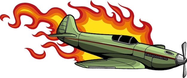 Vecteur illustration vectorielle du vieil avion de chasse