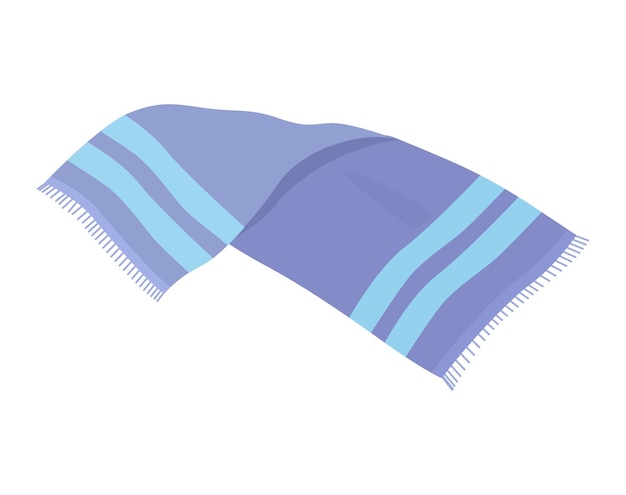 Illustration vectorielle d'écharpe rayée bleue conception d'article de mode accessoire d'hiver chaud