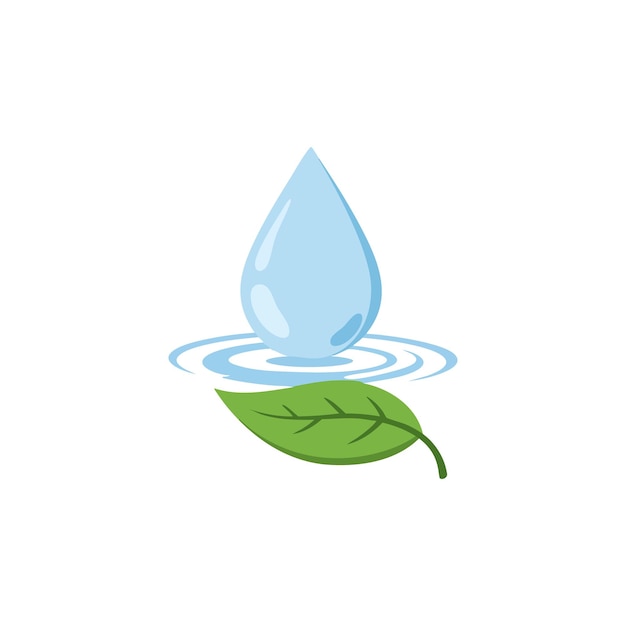 L'illustration vectorielle de l'éco-nature des gouttes d'eau, des ondulations et des feuilles vertes pour les concepts environnementaux et les idées de conception fraîches