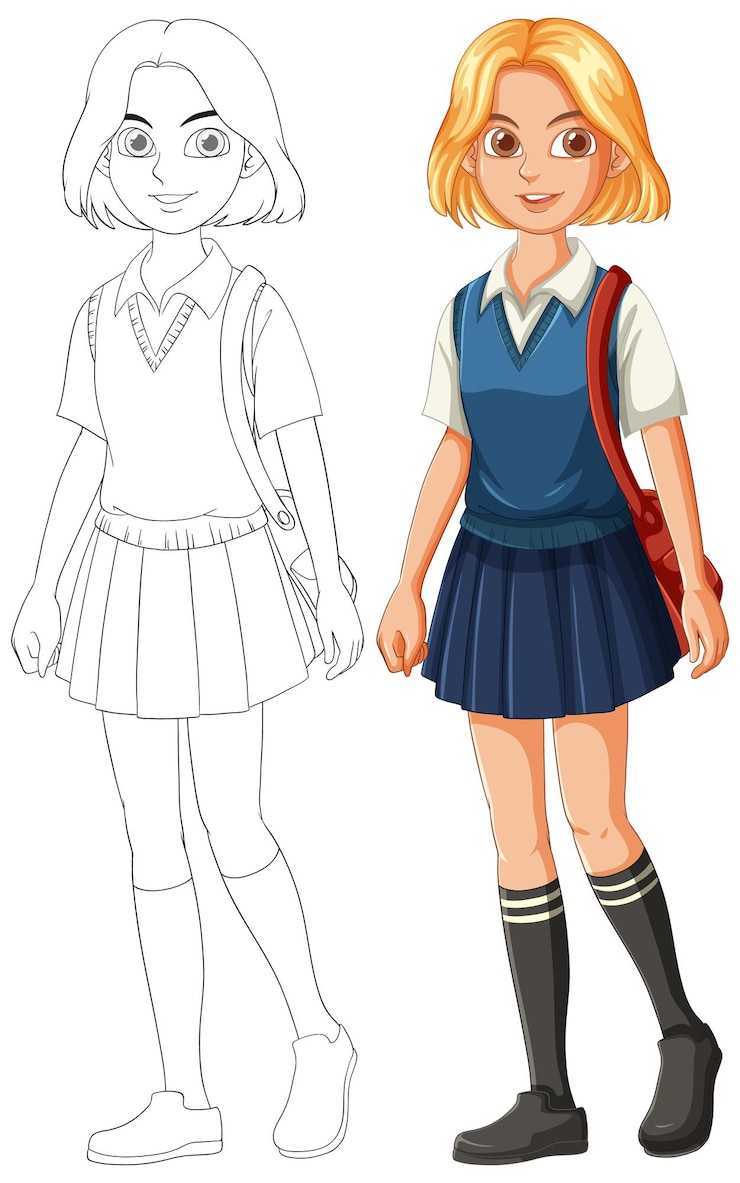 Vecteur illustration vectorielle de l'école pour filles