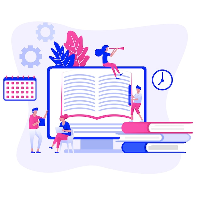 Illustration vectorielle de l'éducation en ligne