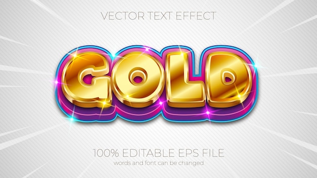 Illustration Vectorielle D'effet De Texte, Effet De Texte D'or