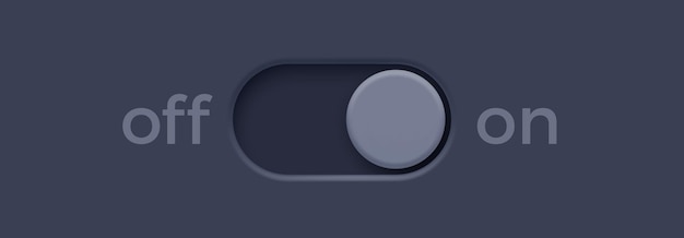 Illustration vectorielle d'un élément de l'interface utilisateur avec un bouton de commutation sombre minimaliste