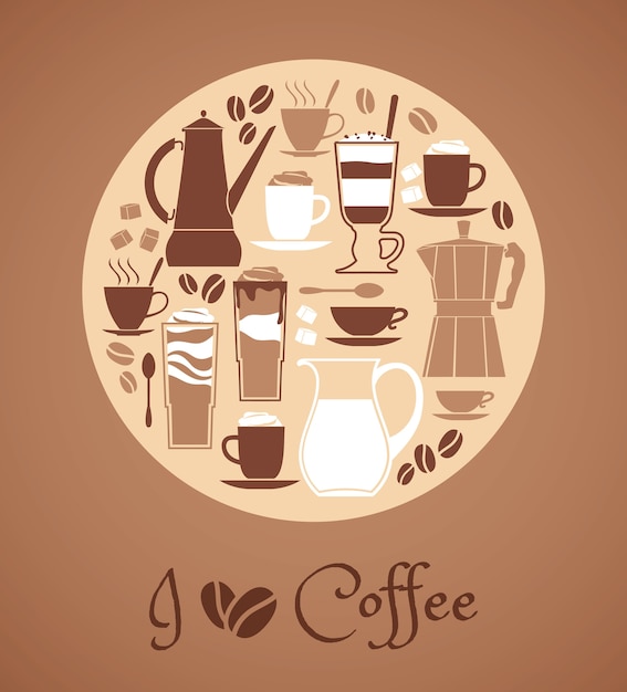 Illustration Vectorielle D'éléments De Conception De Café.