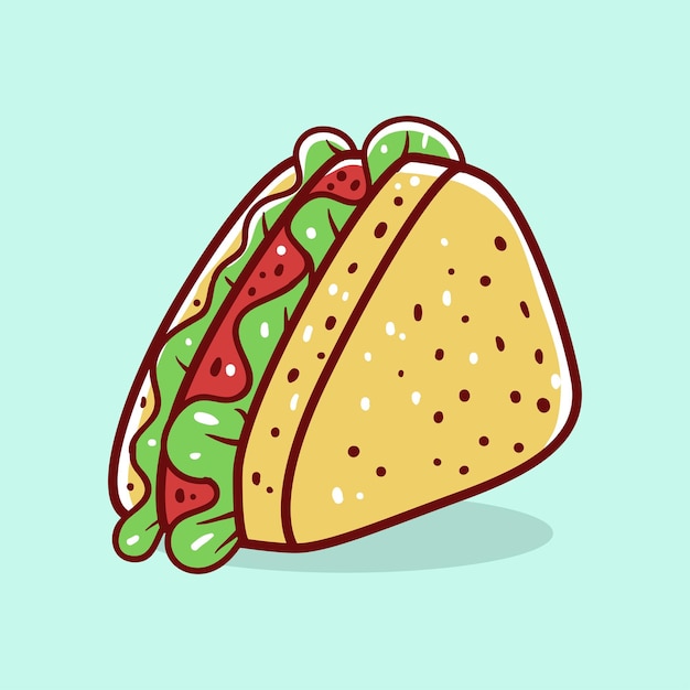 Vecteur illustration vectorielle des éléments des tacos de sandwich