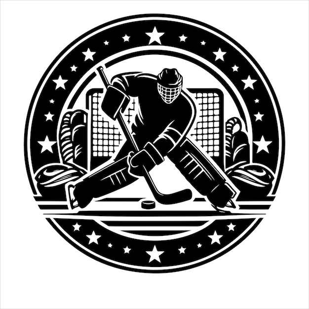 Vecteur illustration vectorielle de l'emblème du hockey sur glace et du logo du club de hockey